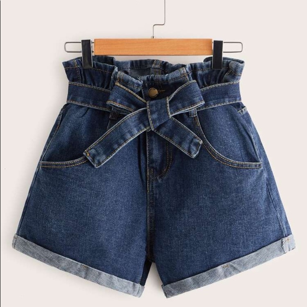 NEW ✨ Denim Shorts with Paper-bag waist